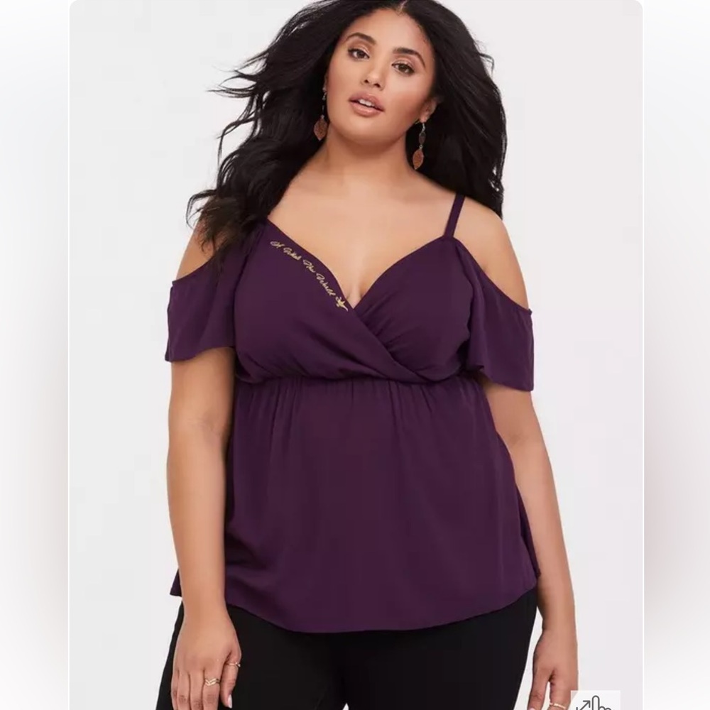 Torrid Her Universe Aladdin Cold Shoulder Blouse size 5 - NWT